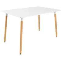 Furnify Esstisch ISLA Tisch 120 × 80 cm Skandinavischer Esszimmertisch (Esstisch), mit Holzbeinen