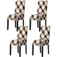 Vivi Idee Stuhlbezug Stuhlhussen 4/6er Set Spannbezug für Esszimmerstühle Schwingstuhl, Elastische Waschbar Hochzeit Büro Partys Deko
