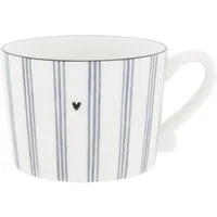 Bastion Collections Tasse Iris Blue, Keramik, Spülmaschinengeeignet, Weiß, Streifen, H: 7cm