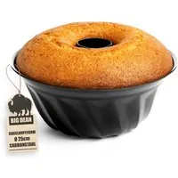 BigDean Gugelhupfform Ø25 cm antihaftbeschichtet Gugelhupf Backform Kuchenform mit perfekter, (Packung 1-tlg), Klassische Form, Langlebiger Karbonstahl, Formstabil