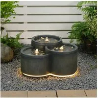 Wacredo Gartenbrunnen Premium Wasserspiel Komplettset Aruba, Wasserbecken BxT: 55x51 cm, Gesamtmaß: 55 x 51 x 28cm (L x B x H)