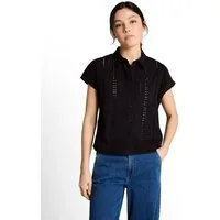 TOM TAILOR Denim Hemdbluse Sommerbluse mit Häkel-Details