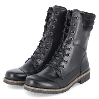 Rieker Schnürstiefeletten - Gr. 36 - Schwarz - Kunstleder