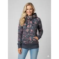 Ragwear Sweatjacke NESKA ZIP FLOWERS O mit extra breiten Bündchen