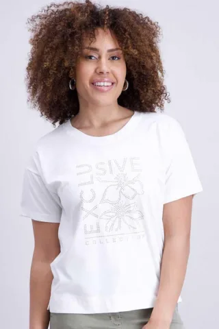 signe nature - T-Shirt mit Frontptint weiß - Gr. - 42