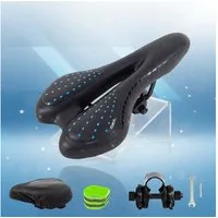 Melko Fahrradsattel Fahrradsattel Ergonomischer MTB Gel Sitz Anti-Rutsch Belüftung (Stück, 5-tlg., Stück), Atmungsaktiv - mit Schlitz