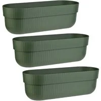 Engelland Blumenkasten mit Wasserspeicher/Drainagesystem und Abstandshalter (Vorteils-Set, 3 St), Blumentopf, 50 cm, PP-Kunststoff, Balkonkasten, länglich, formstabil