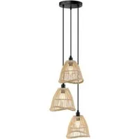 HOME DELUXE Hängeleuchte aus Rattan - FELIA, 33,5 x 33,5 x 225 cm, Pendelleuchte Rattan, Esszimmerlampe