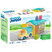 Playmobil® LKW mit Sortiergarage (71686), JUNIOR Konstruktions-Spielset, (9 St), Made in Europe