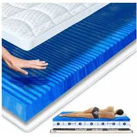 Matratzen Perfekt, Topper aus Gel, Gelax Schaumtopper, 8cm hoch, mit 7 Zonen Kern, RG 60 kg/m³, 8 cm hoch, Gelschaum, (Made in Germany), sehr druckentlastender Gelschaum Topper mit Klimaband