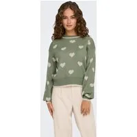 JDY Rundhalspullover JDYROMANCE L/S JACQ. PULLOVER KNT NOOS
