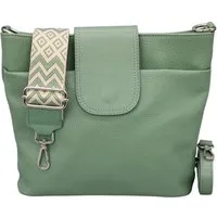 Adel Bags Schultertasche SARA Umhängetasche für Damen, Schultertasche aus Echtleder (Test SEHR GUT, Note 1.1), 20 Farboptionen, Hergestellt in Italien, mit 2 Riemen