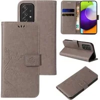 Tec-Expert Handyhülle Cover Tasche Hülle für Samsung Galaxy A52, A52 5G, A52s 5G 6,5 Zoll, Klapphülle Case mit Kartenfach Fliphülle aufstellbar, Motiv Blumen