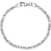 JEWLIX Königsarmband Rhodiniertes Königsarmand für Herren 3mm Stärke KA0030-RH