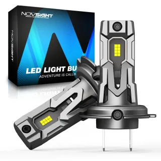 NovSight A500-T14 H7 LED Headlight Bulbs 12000LM 6500K White Light 40W Waterproof IP68 Long-Range 99 Percent Vehicle Com