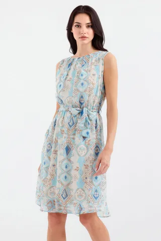 Mini-Kleid mit Bindegurt und Schleifendetail