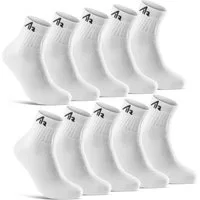 sockenkauf24 Sportsocken 10 Paar "i1R" Kurzsocken Sport Socken Tennissocken (Weiß, 43-46) Herren Damen Baumwolle - 10301
