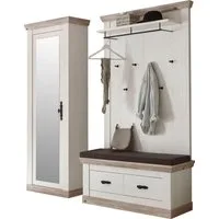 Home affaire Garderoben-Set Florenz, (3-St., mit Sitzkissen 4tlg), im romantischen Landhaus-Look