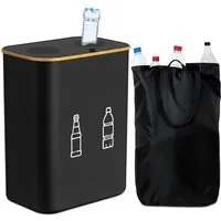 relaxdays Flaschensammler Pfandflaschen Sammelbehälter 160l, schwarz