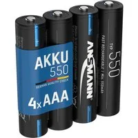 ANSMANN AG Akku Micro AAA, 550mAh NI-MH 1,2V, 4 Stück Akku 550 mAh (1.2 V)