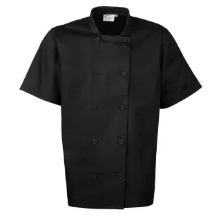 Premier - Kochjacke für Herren kurzärmlig (Schwarz)