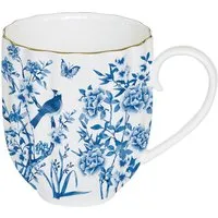 EasyLife Tasse Paradise Garden, Porzellan, Handwäsche Empfohlen, Mehrfarbig, Blumen und Vogel, H: 10cm