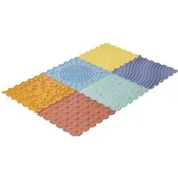 Krabbeldecke Sensorik-Spielmatte aus Silikon, 6-teilig, vertbaudet