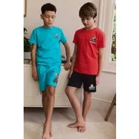 Next Pyjama Kurzer, lizenzierter Schlafanzug, 2er-Pack (4 tlg)