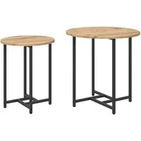 vidaXL Beistelltisch Beistelltisch-Set 2 Stk. Artisan Eiche und Schwarz (2-St)