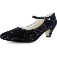 White Lady 738 Softglitter Pumps mit breitem Absatz Spangenpumps