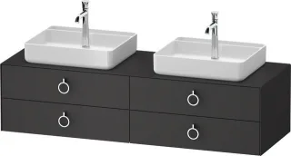 Duravit White Tulip Konsolenwaschtischunterbau wandhängend Graphit Seidenmatt 1600x550x408 mm - WT49 WT4996B58580000