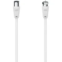 Hama SAT-Anschlusskabel, F-Stecker - Koax-Kupplung 1,5m und 3m 90 dB, Weiß SAT-Kabel, F-Stecker, (150 cm)