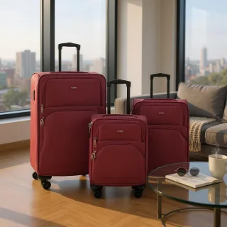 Erweiterbarer weicher Burgunder 8 Rad Leichter Koffer Gepäck Reisetaschen