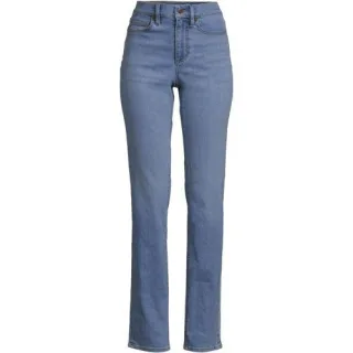 Straight Fit Recover High Waist Jeans, Damen,  Blau, Baumwoll-Mischung, by Lands' End