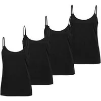 SUBLEVEL Shirttop Spaghettiträger-, einfarbig, Baumwolle, 4er-Pack (4-tlg) Strap-Top 4er-Pack