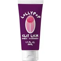 PharmQuests Gleit- und Massagegel Lollypop Clit Lick, Flasche mit, 1-tlg., köstliches Massage Körpergel mit Himbeer-Geschmack