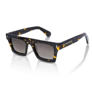 De-Gamme Braune rechteckige Sonnenbrille mit dickem Rahmen – Valencia