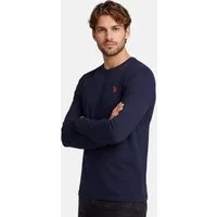 U.S. Polo Assn. Longsleeve USAaron – Herren Langarmshirt mit Logo-Stickerei Aus 100 % Baumwolle, mit Rundhalsausschnitt und klassischer Passform
