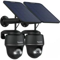 Reolink Überwachungskamera PTCam ProHD 5MP mit Solarpanel, 2,4/5GHz WLAN (Außenbereich, 2-tlg., 2K+,PIR-Erkennung,IR-Nachtsicht,Solarbetrieben,Zwei-Wege-Audio)