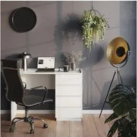 Vicco Schreibtisch Viktoria, Weiß, 110 x 45 cm mit 4 Schubladen (1-St)