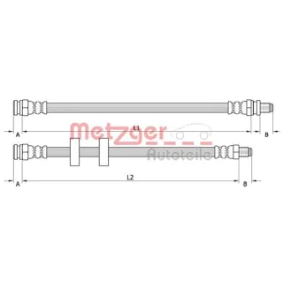 Metzger Bremsschlauch hinten Smart Fortwo Roadster