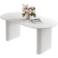 Lookway Esstisch OVI Tisch mit geriffeltem Gestell Hochglanz (1x Tisch), Breite: 180 cm