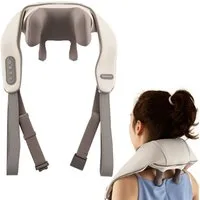 COSTWAY Nacken-Massagegerät, 4D Shiatsu mit Tiefengewebekneten & 2 Heizstufen