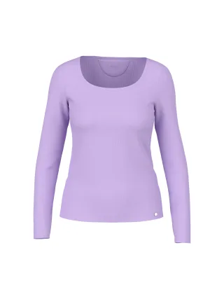 Marc Cain Collections - Geripptes Langarmshirt purple rose - Gr. - 38