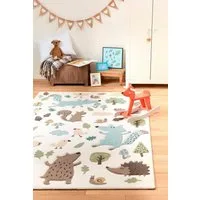 Sigikid Kinderteppich Forest, rechteckig, Höhe: 13 mm, Wald Tiere Design, Kurzflor