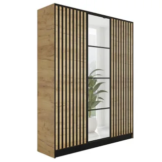 Kier Furniture Kleiderschrank, Honigeiche, Holzwerkstoff, 156.4x205x39 cm, Schlafzimmer, Kleiderschränke, Drehtürenschränke