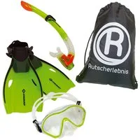 Rutscherlebnis Schnorchel Schildkröt Bermuda Schnorchelset L/XL (33-38 EU) und Kühlbeutel