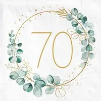 LuxusKollektion Papierserviette Servietten 70 Geburtstag 40 Stück 70. Geburtstag Servietten Weiß