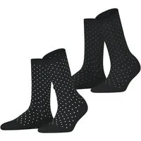 Esprit Socken Fine Dot (2 Paar) mit Punkten, schmales Bündchen, Baumwoll-Mix