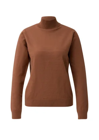 Q/S designed by - Strickpullover mit Stehkragen braun - Gr. - XL